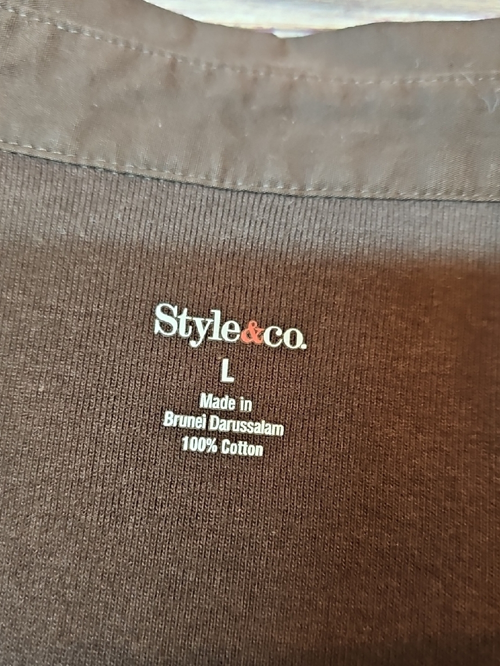 NEW STYLE & CO BROWN SHORT SLEEVE BUTTON-UP UTILITY CAMP SHIRT - Picture 10 of 12
